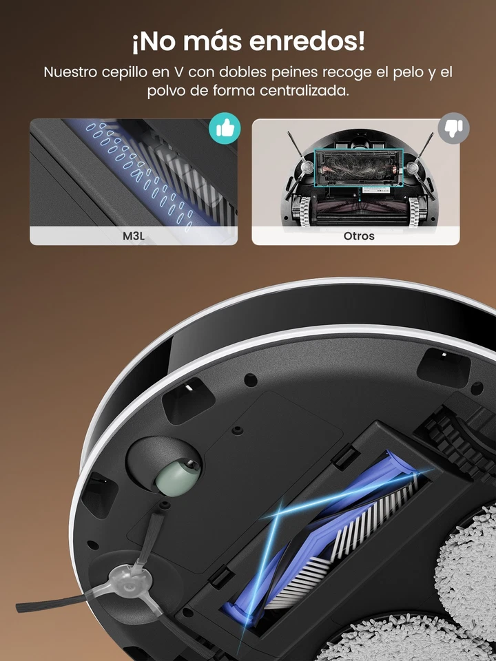 LEFANT M3L Robot Aspirador y Fregasuelos,220min,10 000Pa Suction,Navegación dToF - Imagen 2 de 4