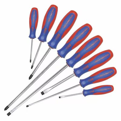 Westward 401L79 Magnetized Tip Screwdriver Set, Phillips/Slotted Tip, Ergonomic