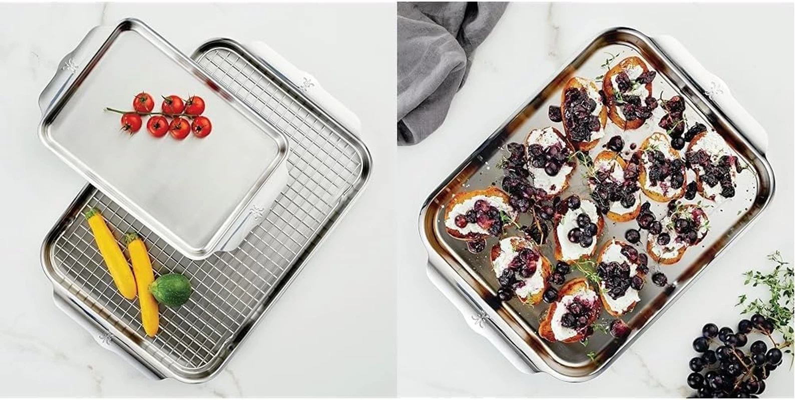 Ovenbond 3-Piece Stainless Steel Baking Sheet Set - Tri-Ply 12x15 Pans