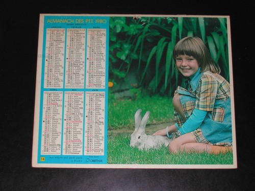 Calendario PTT 1980 Niño