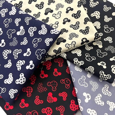 5 PCS Disney Mickey Mouse Cotton DIY Craft Quilting Sewing