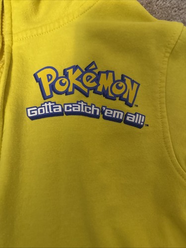 Pokemon Boys Pikachu Character Costume Printed Zip-Up Jacket Hoodie Size Large - Picture 2 of 6