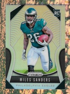 MILES SANDERS 2019 PANINI PRIZM SILVER ROOKIE RC BASE CARD #326 STAR NFL