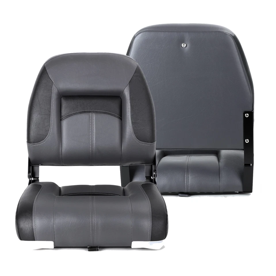 NORTHCAPTAIN Charcoal/Black Low Back Folding Boat Seat, 2 Seats - Image 2 of 4