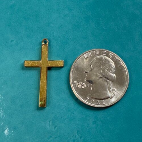 Vintage geätztes Gold Kruzifix Kreuz 1/20 12 KT Gold GF 1" Halskette Charm Anhänger - Bild 3 von 5