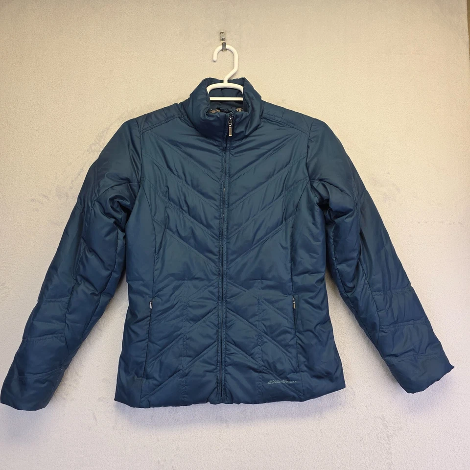 Chaqueta Eddie Bauer Mujer S Acolchada Plumón de Ganso Aislada Floral Forrada Gorpcore Foto 2 de 4