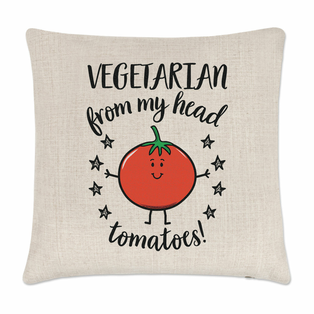 Vegetarian From My Head Tomatoes Cushion Cover Pillow Vegetables Best Funny