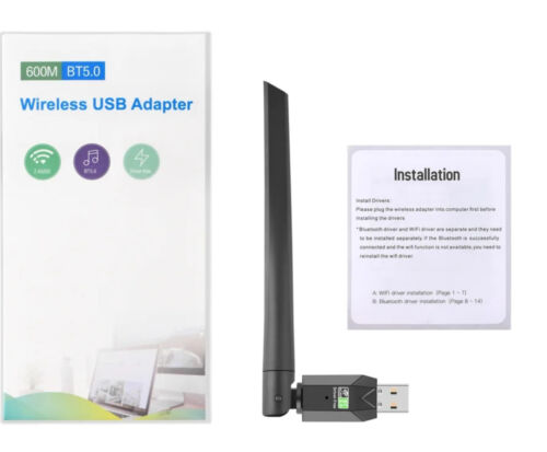 Dual Band 600Mbps USB WiFi Wireless Dongle + Bluetooth Adapter 2.4GHz 5GHz - Picture 2 of 4