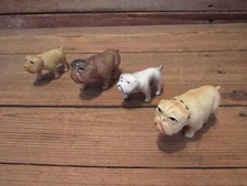 Vintage LOT Celluloid Dogs Figurine Toy Bulldog