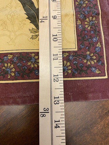 Set Of 4 Floral Placemats Made In India Burgundy & Gold Artsy Cottagecore Floral - Picture 6 of 10