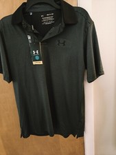 NWT Under Armour The Playoff Polo Slate Gray Stripes Men's Size Small Quick Dry