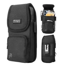 Cell Phone Holster with Magnetic Cover. Belt Clip Pouch for iPhone 14 Plus