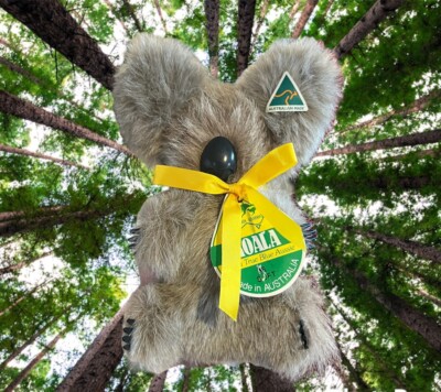 NWT Koala Bear Vintage Genuine Kangaroo Fur Australia Plush Stuffed Animal