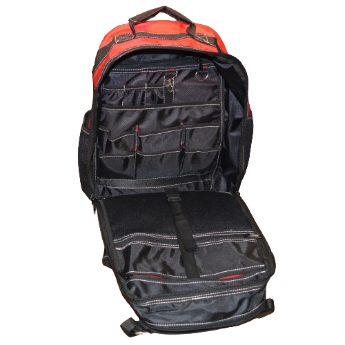 TS Hard base canvas tool backpack bag - Internal pockets & expanding ...