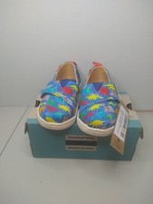 Boys Size 7 TOMS DINO PRINT Slip Ons