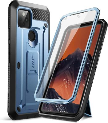 For Google Pixel 5, SUPCASE Screen Case Full-Body Rugged Kickstand Holster Cover