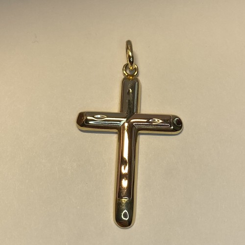 14k Try Gold Cross Pendant, Yellow White & Rose Gold, 3.5 Grams 1 7/8" - Picture 4 of 8