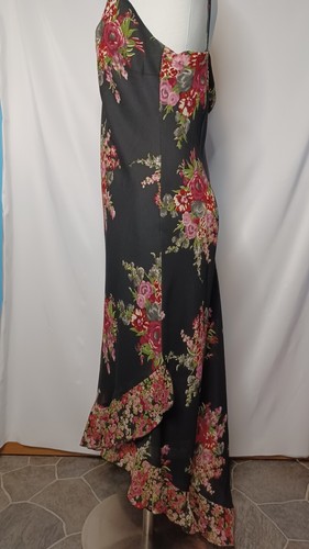 AGB Dress Byer California Size 14 New With Tags Black Floral Sleeveless HI Low - Picture 3 of 9
