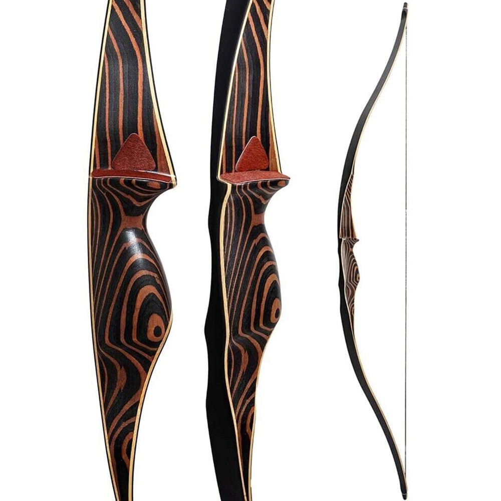 Arc recourbé traditionnel de chasse pour tir à l'arc 152,4 cm pour droitier 22,7 kg