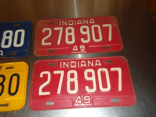 1948 1949 1957 Indiana License Plate Collection Lot of (4) Plates - Picture 2 of 5