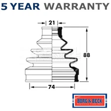 Borg & Beck Front Outer CV Joint Boot Set Fits Suzuki Vitara 1.6 2.0 TD