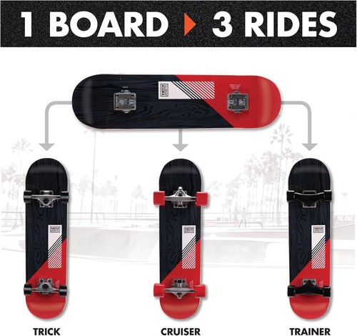 New Swich 2 In 1 Skateboard - Both Skatepark Trick & Crusier Board - Picture 2 of 14