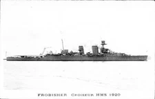 British Royal Navy Battleship Cruiser HMS Frobisher SHIPPING NAVAL OLD PHOTO