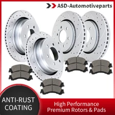 Front Rear Drilled Brakes and Rotors Brake Pads for Ford F-150 Disc Brakes Kits