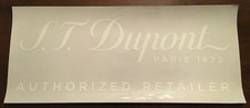 S.t. Dupont White Dealer Decal For Glass Window Or Display Case New
