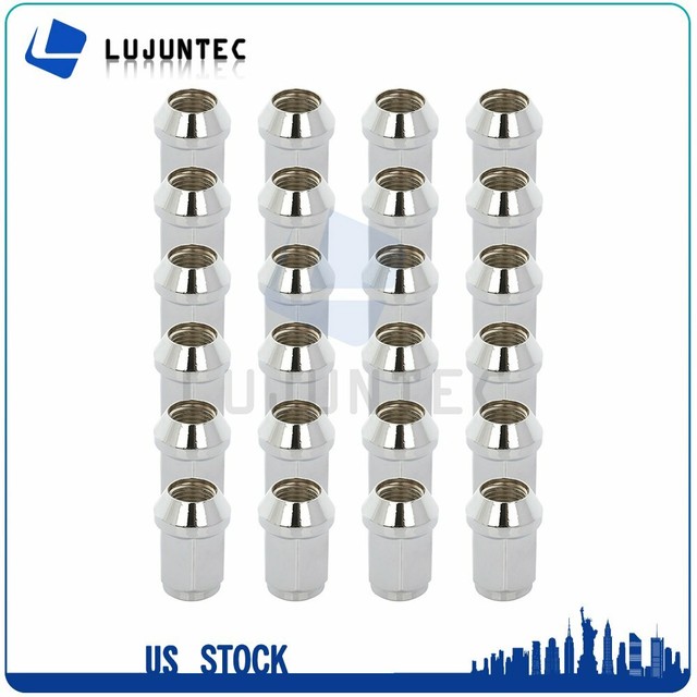 24 Chrome Thread 14x1.5mm Wheel Lug Nuts For 2007 2008-2014 For Toyota