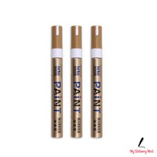 3 x WEISS Lackmarker Stift Wasserdicht Ölmar...