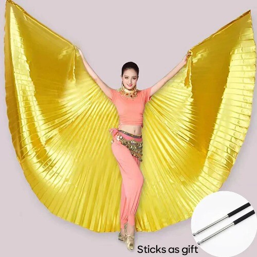 Women Belly Dance Wings Egyptian Belly Dancing Angel Isis Wings with Sticks - Picture 1 of 28