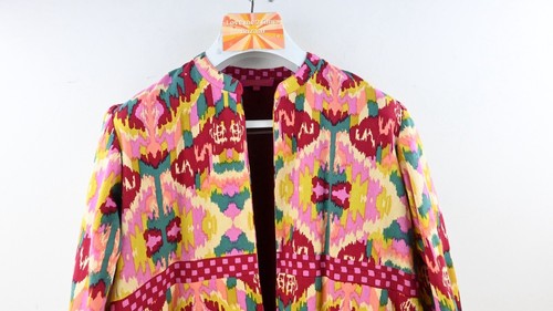 Lisa Corti Military Ikat Print Open jacket size S - Picture 3 of 11