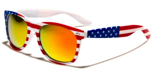 Gafas de sol clásicas patrióticas con bandera de EE. UU. unisex ESPEJADAS 100 % UV 400 de última tendencia - Imagen 6 de 10