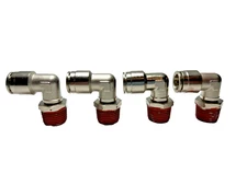 Air Suspension System 4 Fitting 90° 1/2"NPT Male To 1/2" Air Hose Push In Bag