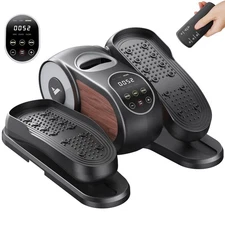 MERACH Under Desk Elliptical Machine Leg Exerciser Home Non-Slip Pad 12 level