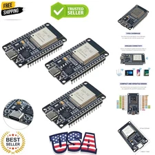 3Pack ESP-32S Development Board USB-C WiFi Bluetooth Dual Core Microcontrolle...