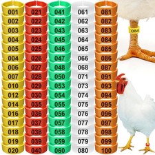 16mm 100 Pcs Chicken Leg Bands Poultry Identification Tags Numbered Rings Legs