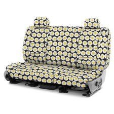 Seat Cover Designer Printed Neosupreme Flowers 2nd Row Nature Daisy Black