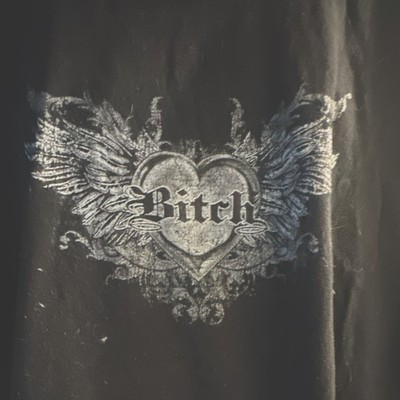 Gildan 2XL  Bitch  Black Shirt. Y2K. Alternative. Punk. Emo.