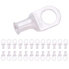 SELTERM 25pcs 4 AWG 1/2" Stud Marine Grade Tinned Copper Battery Cable Lugs, ...