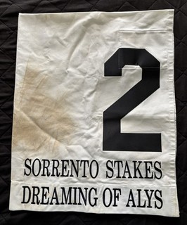 DREAMING OF ALYS SORRENTO STAKES SADDLE CLOTH DEL MAR