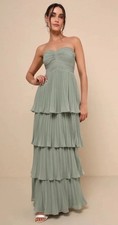 Lulus Strapless Tiered Maxi Dress