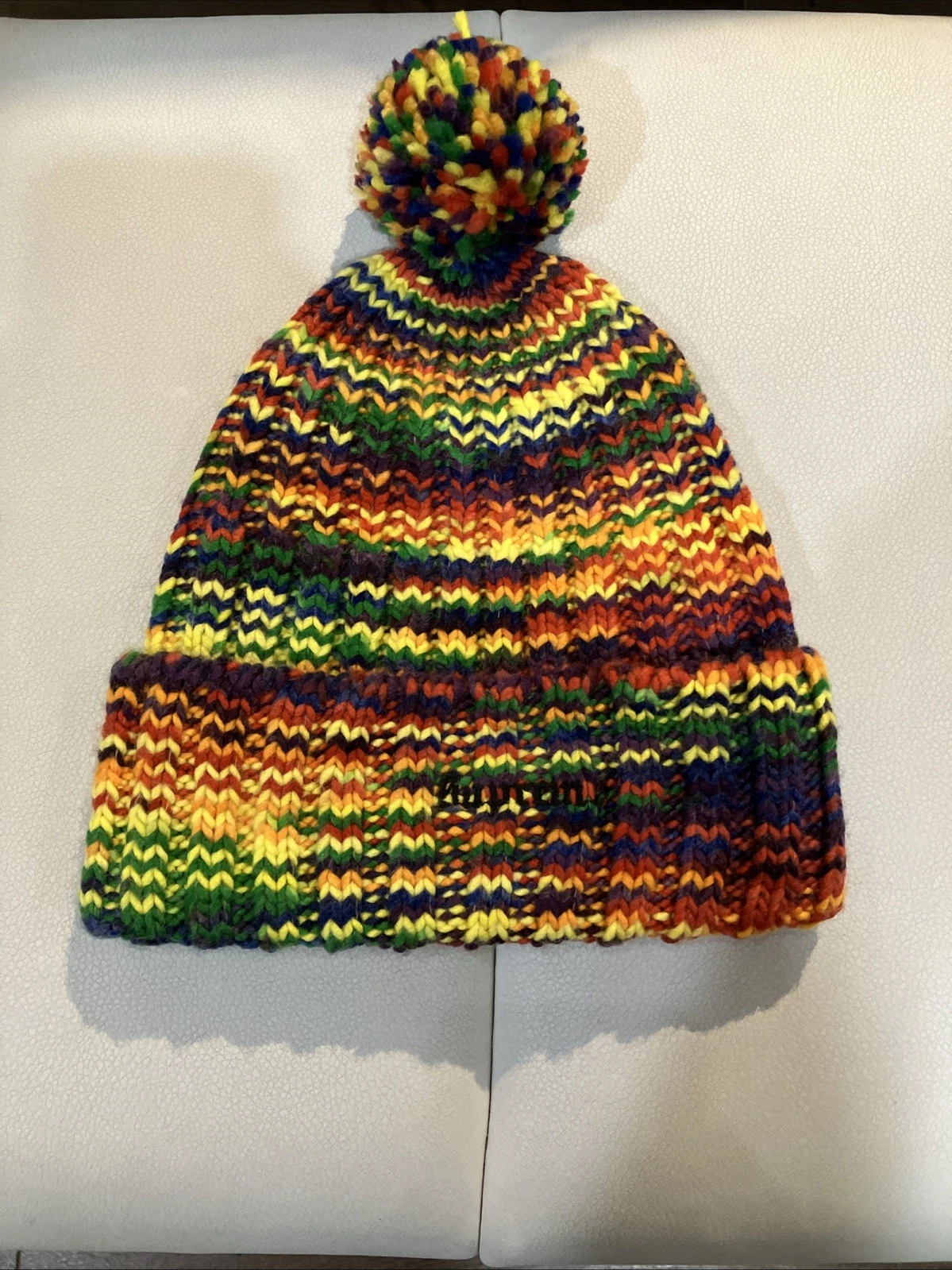 Bonnet tricot arc en ciel statique suprême multicolore taille unique 100% authentique neuf