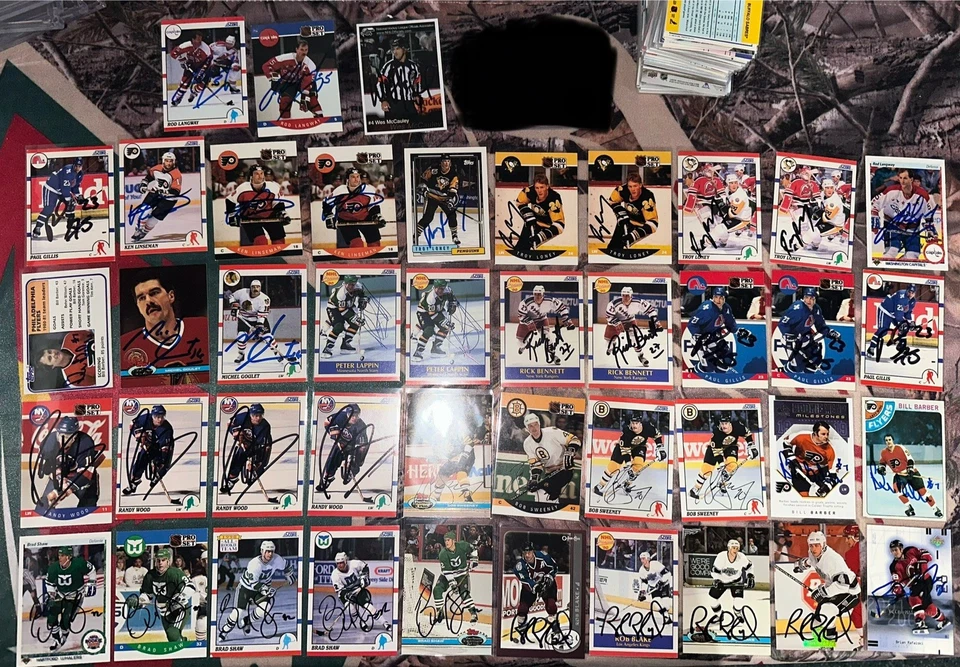 Lote mixto de 162 tarjetas de hockey autografiadas en persona (IP) Foto 4 de 4