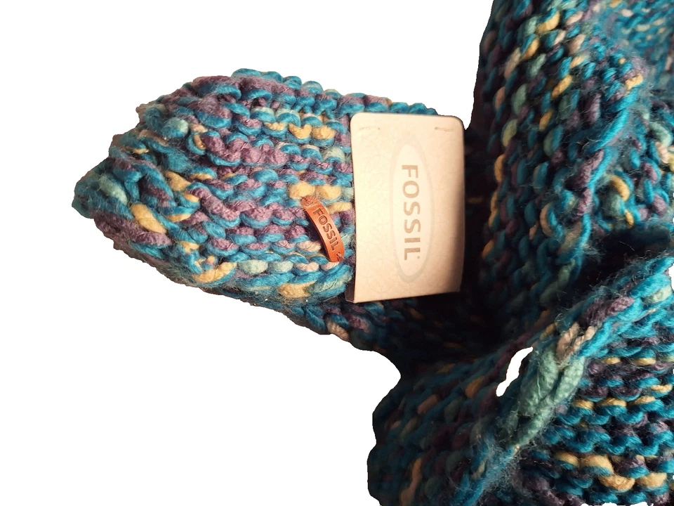 Fossil Пенелопа разноцветная пряжа войлок цветочный шарф новый с Ярлыками $36 причудливый богемное подарок - Изображение 4 из 4