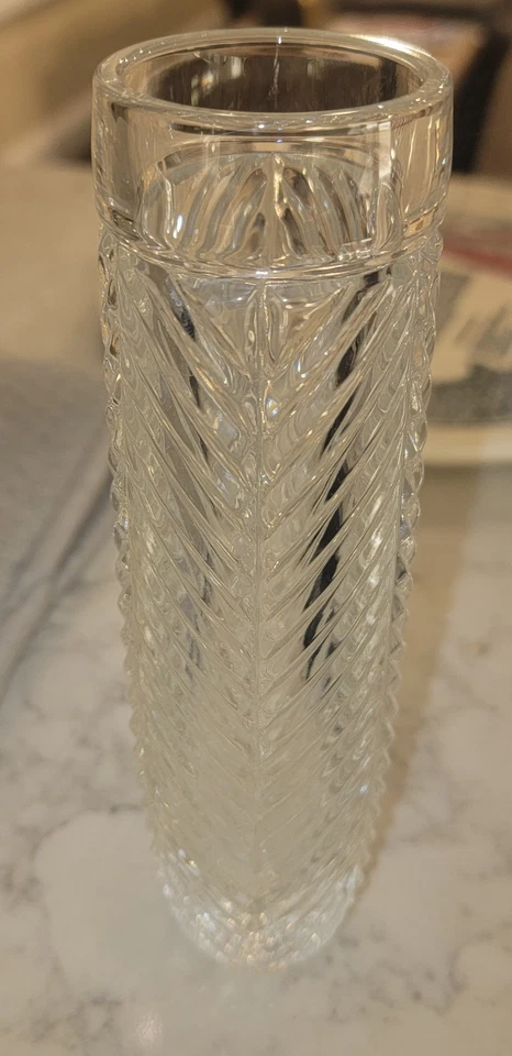 Vaso de cristal de chumbo Ralph Lauren Herringbone descontinuado. - Imagem 3 de 3
