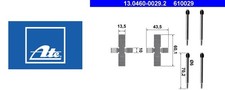 ATE Zubehörsatz, Scheibenbremsbelag Hinten für MB S-KLASSE W116 W126 C126 W108