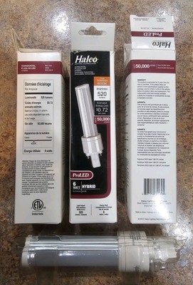 Lot Of (3) HALCO PL6H-840-HYB-LED - GX23 - 4000 K - 520 Lumens Light Bulb