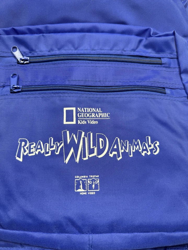Винтажный комплект 90-х National Geographic действительно дикие животные Kids видео рюкзак синий - Изображение 4 из 4